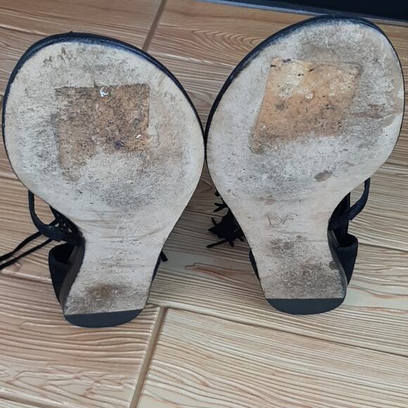 Diane Von Furstenberg DVF Paloma Suede Fringe Sandals Size 6 - Picture 7 of 16